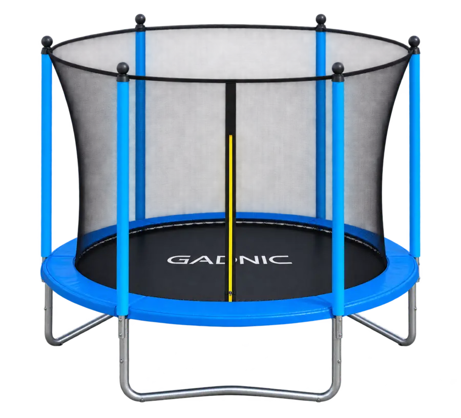 Cama elástica Gadnic azul con red protectora
